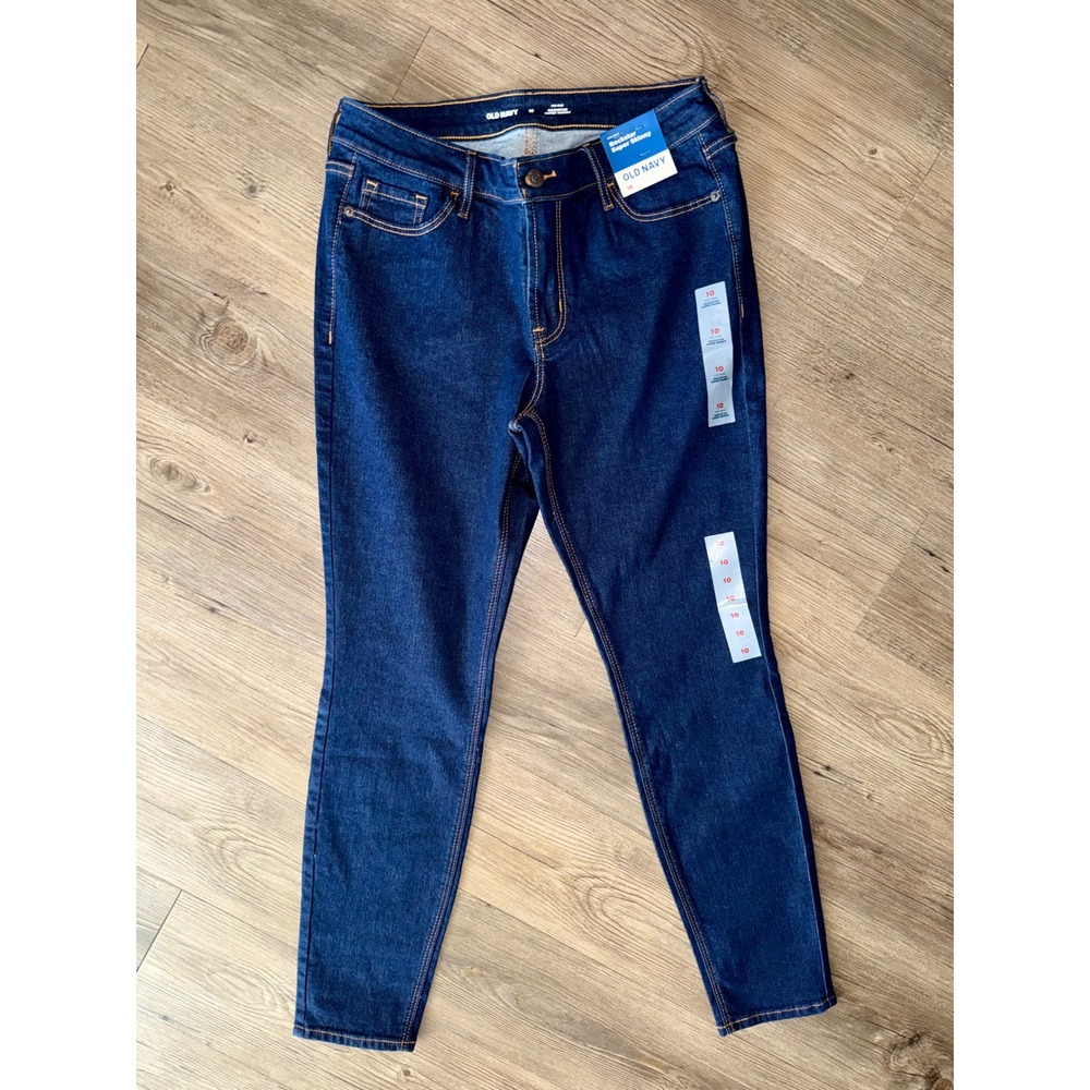 Old Navy Rockstar Super Skinny Mid Rise Jeans Dark Wash Denim Womens 10